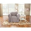 Cotton Duck Box Cushion Slipcover Light Gray - Sure Fit: Indoor Chair Protector, Machine Washable, Side Tie Closure - 2 of 4