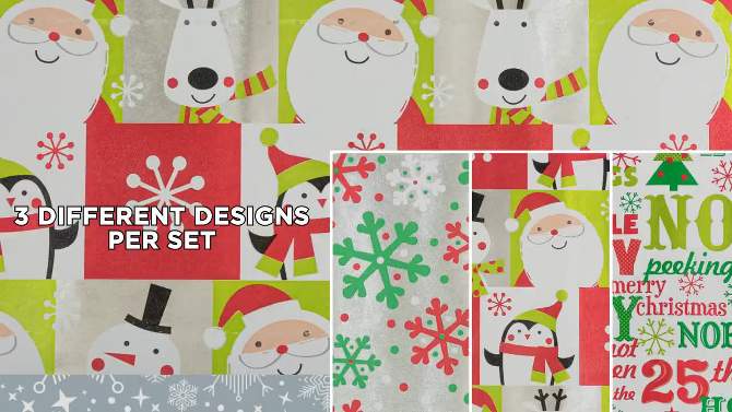 JAM Paper &#38; Envelope 3ct Premium Christmas Gift Wrap Rolls, 2 of 8, play video