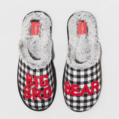 Men's Family Sleep Big Bro Bear Slippers - Wondershop™ Black S