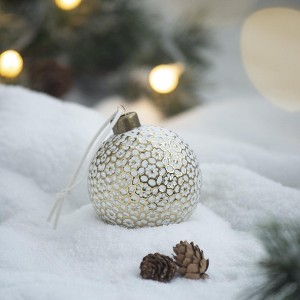 YOOCOZZ Classic Household Christmas Holiday Decoration 6 Set, 3.9" Xmas Tree Ornaments Ball,  Multicolored Glass Xmas Decorative Hanging Ball - 1 of 4