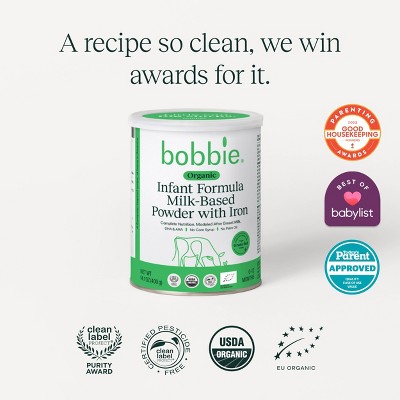 Bobbie Organic Milk-Based Infant Formula Powder with Iron - 14oz