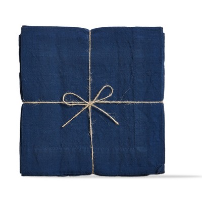 TAG Threads Slub Cotton Machine Washable Napkin Set of 4  Navy