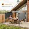 HAPPATIO Outdoor Arched Aluminum Retractable Pergola with Canopy Fixed in Various Positions - 4 of 4