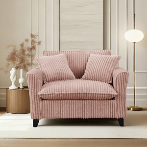 MAYEERTY Corduroy Tufted Comfortable Single Person Sofa Backrest Soft Seat Cushion Armrests Suitable for Living Room Bedroom - 1 of 4