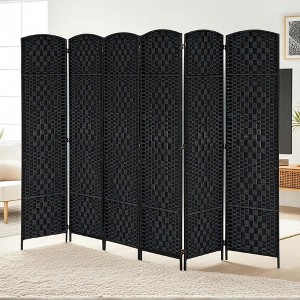 Resenkos 3-Panel Folding Room Divider Privacy Screen - 6FT Tall Portable Wicker Weave, for Bedroom/Home Office, - 1 of 4