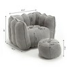 Grungis Bean Bag Chair,Beanbag Chair with Footstool,Adult Lounge Sofa with High Resilient Foam,Comfy Couch for Living Room Bedroom - 3 of 4