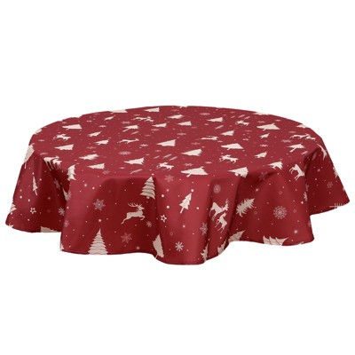 Christmas Table Cloths Spill Proof Anti-Wrinkle Polyester Xmas Table Cloth for Kitchen Parties Holiday Dinner Tabletop, Rectangle/Oblong