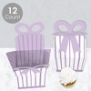 Big Dot of Happiness Purple Stripes - Square Favor Gift Boxes - Simple Party Bow Boxes - Set of 12 - 3 of 4