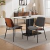 Dronkon Dining Chairs Set of 2, Walnut Bentwood Back & Metal Tapered Legs, Adjustable Glides - 4 of 4