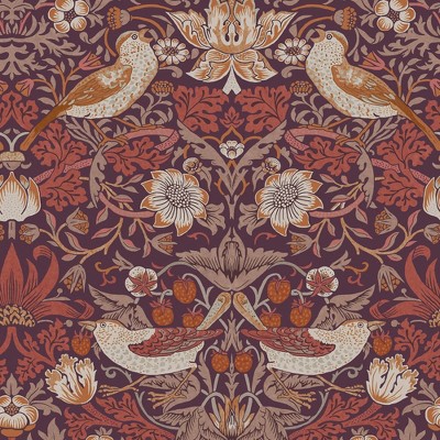 William Morris at Home Strawberry Thief Plum Wallpaper