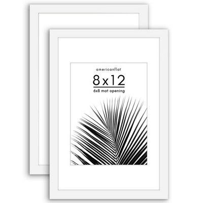 Americanflat 2 Pack of Picture Frames with Mat - Plexiglass Cover