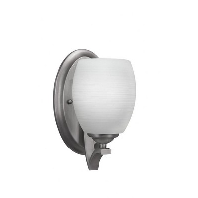 Toltec Lighting Zilo 1 - Light Sconce in  Dark Granite with 5" White Linen  Shade