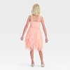Girls' Sleeveless 'Floral' High-Low Tulle Skirt Dress - Cat & Jack™ Peach Orange - 2 of 3