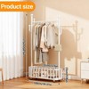 Rolling Clothes Rack with Wheels, Heavy Duty Metal Garment Rack with Basket, for Bedroom, Laundry Room, Living Room - 2 of 4