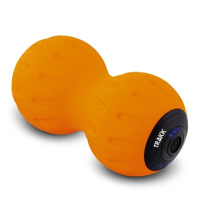 TRAKK PEANUT BALL Peanut Massage Foam Roller w/ 3 Vibration Intensity Settings & Rechargeable Battery, For Workout Recovery & Muscle Pain, Orange