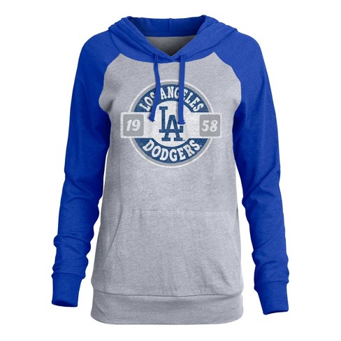 MLB Los Angeles Dodgers Women's Lightweight Bi-Blend Hooded T-Shirt - XS