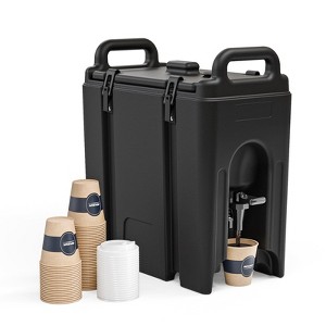 ROVSUN Insulated Beverage Dispenser, Juice Dispenser Ice and Hot Drink Server with Handles, Faucet & 20 Cups - 1 of 4