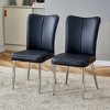 LOVMOR 2-piece set of white PU seats with silver metal legs - 3 of 4