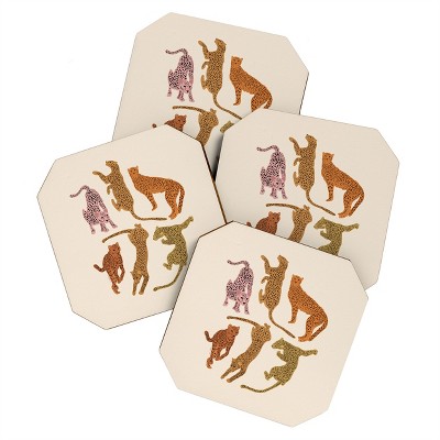 Iveta Abolina Adria Cheetahs Set of 4 Coasters - Deny Designs