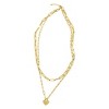 Adornia Tarnish Resistant 14k Gold Plated Layered Paper Clip Chain Heart Pendant Necklace - 3 of 3