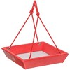 Birds Choice Color Pop Collection Recycled Plastic Hanging Tray Bird Feeder 11.25" - Red: UV & Weather-Resistant, for Multiple Bird Types - 2 of 4
