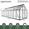 AMERLIFE Polycarbonate Greenhouse with 2 Top-Opening Windows, Swing-Open Doors, Aluminum Walk-in Heavy Duty Frame for Backyard Garden, Black - 2 of 4