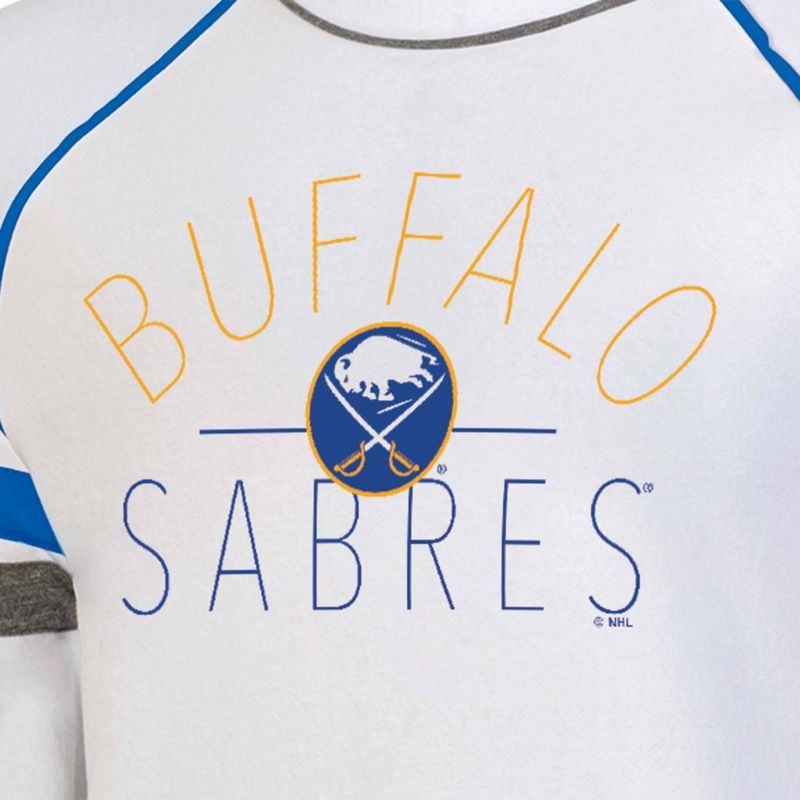 NHL Buffalo Sabres Women&#39;s White Long Sleeve Fleece Crew Sweatshirt, 3 of 4