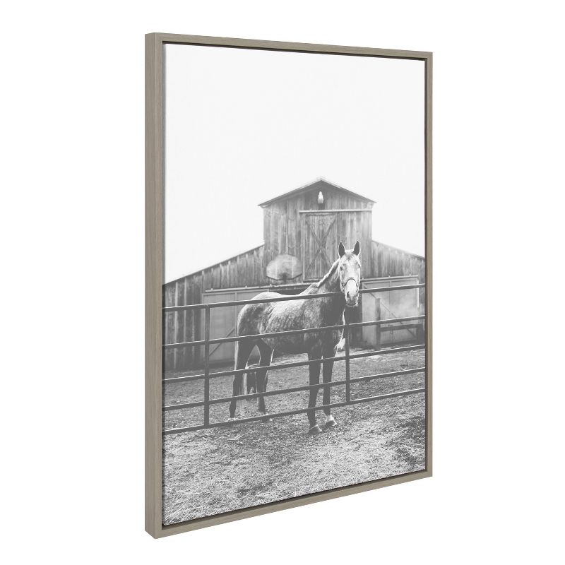 23&#34; x 33&#34; Sylvie Modern Farmhouse Horse Framed Wall Canvas Black/White - Kate &#38; Laurel All Things Decor, 3 of 7