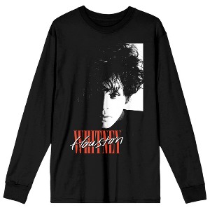 Whitney Houston Portrait Men's Black Long Sleeve Shirt - 1 of 3