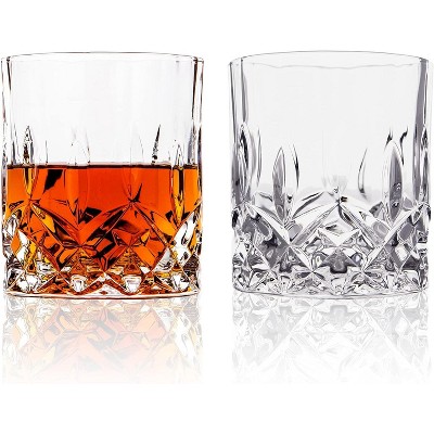 LEMONSODA Crystal Cut Old Fashioned Whiskey Glasses 10oz