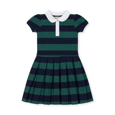 Hope & Henry Girls' Organic Puff Sleeve Pique Polo Dress, Navy and