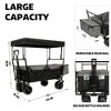 CAVINAS Extended Heavy-Duty Wagon Cart with Canopy,All-Terrain Shopping Cart with Side Pocket and Brakes,Wagon for Camping,Shopping - 3 of 4