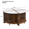 Vynxaria 4-Piece Industrial Round Coffee Table - Stylish Storage Solution for Living Room or Garden - 3 of 4