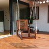 Outsunny Hanging Porch Swing Outdoor Patio Swing Chair with Pine Wood Frame and Wide Backrest for Patio and Yard - 3 of 4