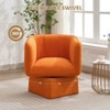 Swivel Barrel Accent Chair, Mid Century 360° Comfy Round Accent Sofa for Bedroom - 4 of 4