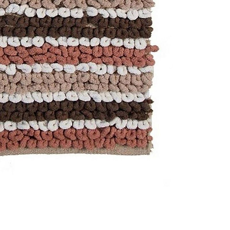 Dense Lush Pile Of This Luxurious Yarn Dyed Multi Colored Bath Rug With Non-Skid Back Is Super Soft Brown/Taupe/White, 2 of 4