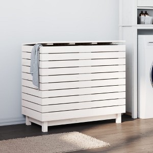 vidaXL Laundry Basket White 34.8 in.x17.3 in.x29.9 in. Solid Wood Pine - 1 of 4