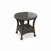 Richmond Round End Coffee Table in Truffle Wicker with Tempered Glass Top,, 22 in L x 22 in W x 22 in H - 2 of 4