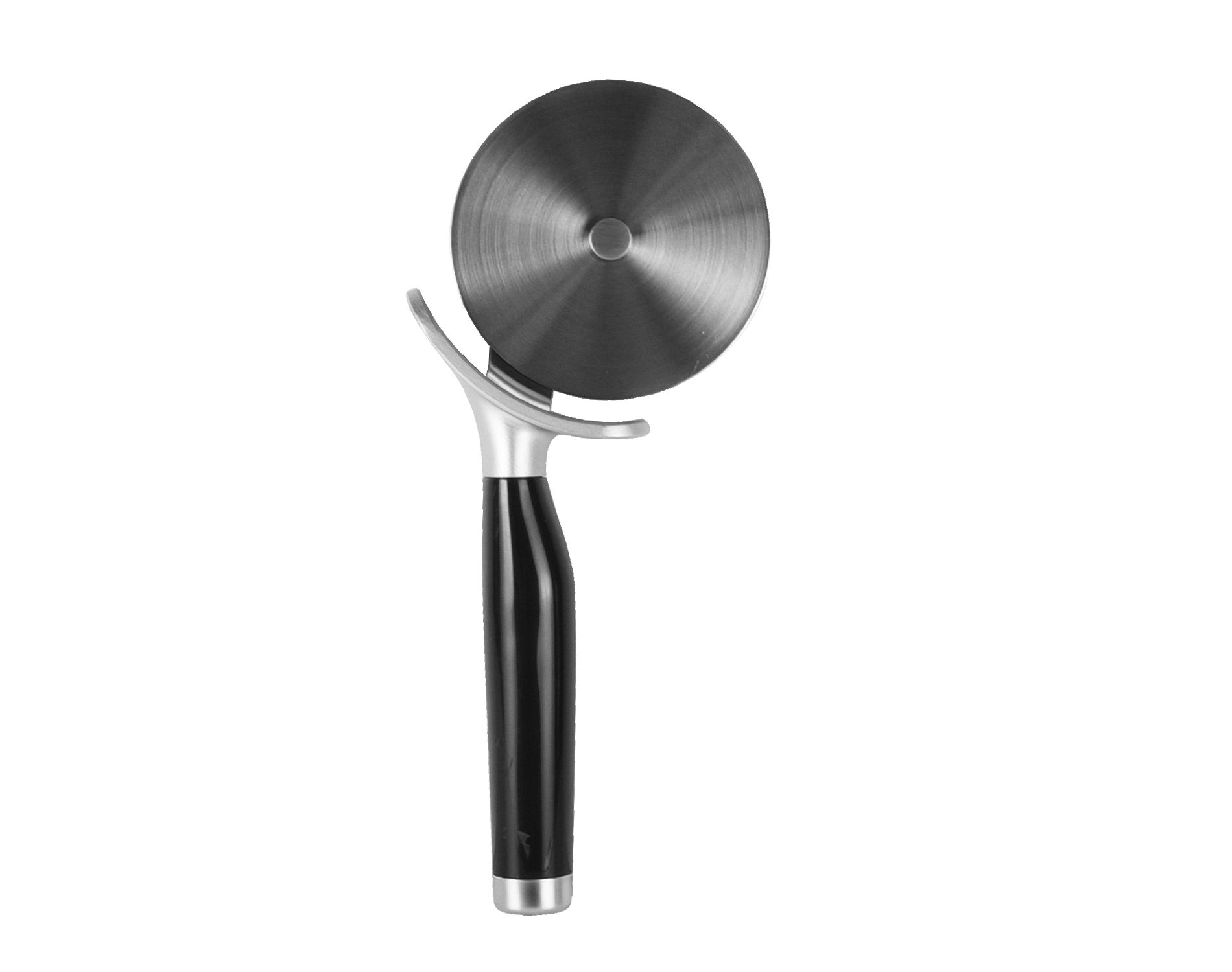 KitchenAid Stainless Steel Pizza Wheel: Black Pizza Slicer with Finger Safety Guard, Dishwasher-Safe, 9" Height