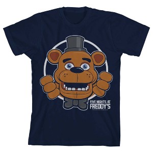 Five Nights at Freddy's Freddy Fazbear Face and Hands Boy's Navy T-shirt - 1 of 3