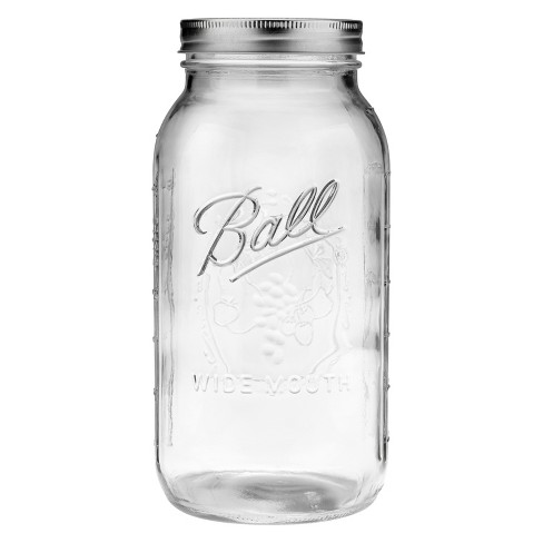 Ball Wide Mouth Half-Gallon 64 Oz. Glass Mason Jar with Lid and Band, 4.5″  x 4.5″ x 9.13″ – Find Organizers That Fit