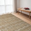 Tan and Ivory Geometric Hand Woven Area Rug - 2 of 4