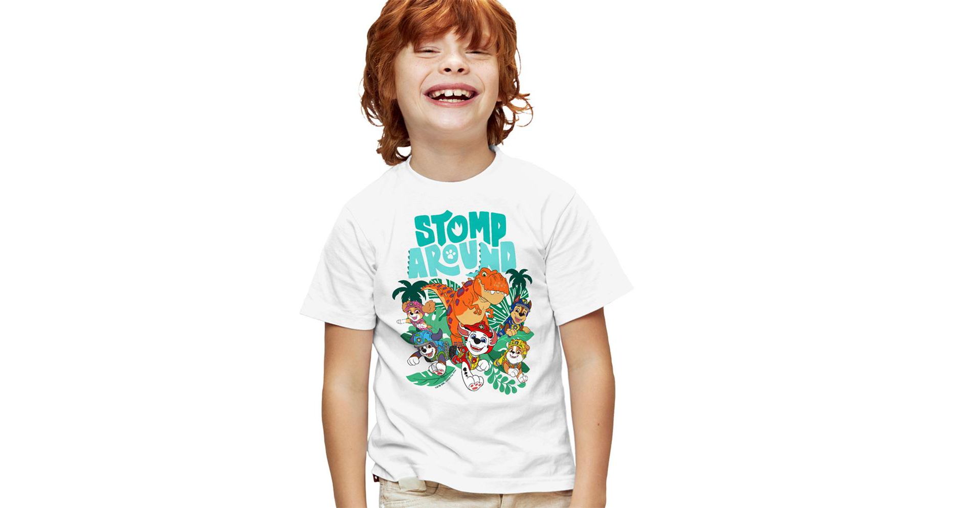 Boys' Paw Patrol The Dino Movie Stomp Around Dino Pups T-Shirt