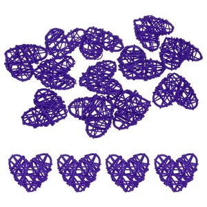 Unique Bargains Heart Shaped Wicker Rattan Decorative DIY Crafts Balls 2.4 Inch 12 Pcs - 1 of 4