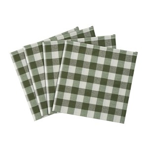 Kate Aurora Country Living 4 Pack Gingham Plaid Checkered Country Farmhouse Napkins - 1 of 2
