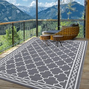 Acekool Outdoor Rug, Waterproof Reversible Easy Care Patio Mat, Lightweight Portable Carpet for RV, Camping, Deck, Balcony - 1 of 4
