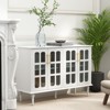 FONTOI Sideboard Cabinet with 4 Lattice Glass Door, Buffet Cabinet with Adjustable Shelves for Living Room, Entryway, White, 15.7"*32.2"*47.6" - 4 of 4