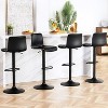 Bar Stools Set of 2/4 Adjustable Upholstered Swivel Bar Stools, Counter Height Bar Chairs with Back and Footrest for Bar, Kitchen Island - 2 of 4