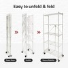 Origami RPR Series 5 Shelf Slim Steel Pantry Rack Holds up to 100 Pounds or 25 Pounds Each Tier, Shelves with Wheels and Smart Lock Function, White - 4 of 4