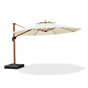 PURPLE LEAF Outdoor Umbrella with Base Patio Round Large Cantilever Umbrella Windproof Offset Heavy Duty Sun Umbrella for Garden Deck Pool - 1 of 4
